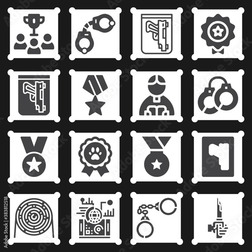 16 pack of conviction  filled web icons set