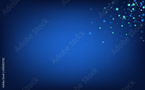 Blue Particle Falling Blue Vector Background. Top 