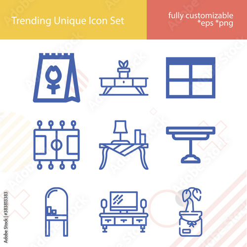 Simple set of put over related lineal icons.