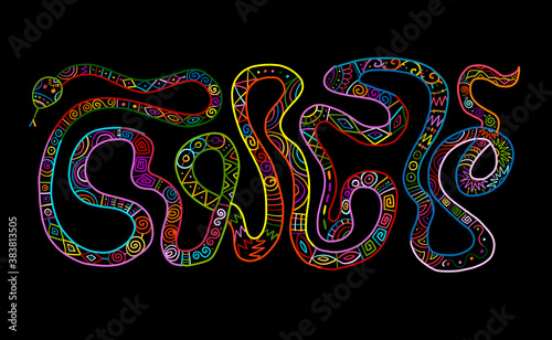 Snake shape. tribal ethnic ornament for your design