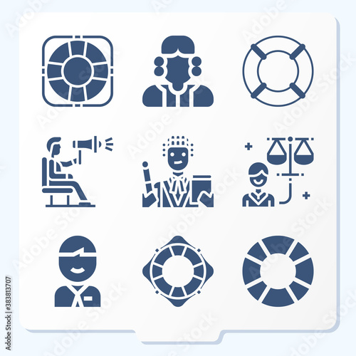 Simple set of 9 icons related to counselor
