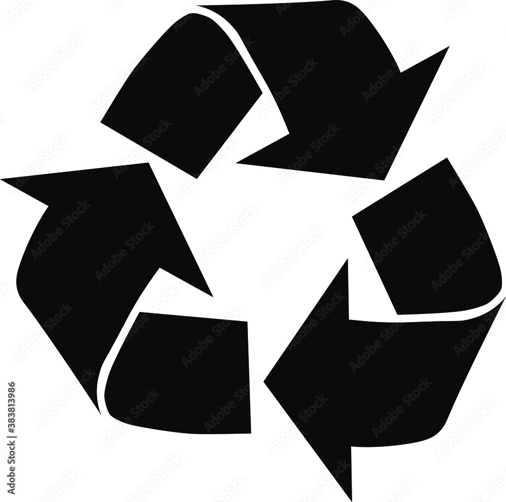 Black recycle sign isolated on white background Black recycle sign isolated on white background