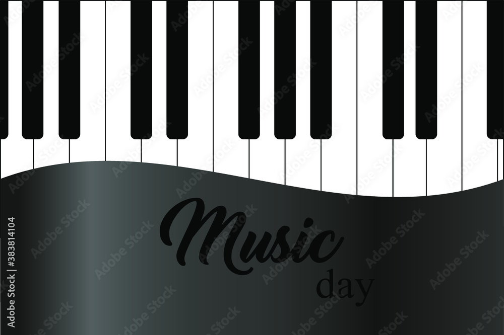 Fototapeta premium Poster background template. Music piano keyboard. Can be used as poster element or icon. Vector illustration.