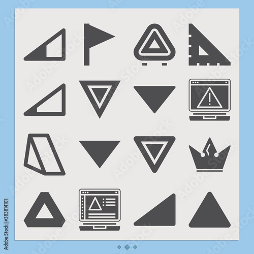 Simple set of triangular related filled icons.