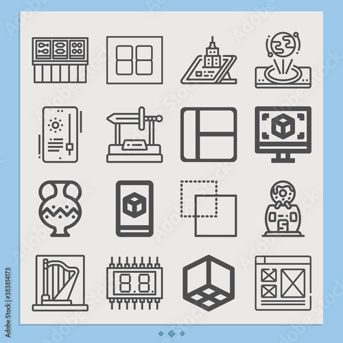Simple set of displaying related lineal icons.