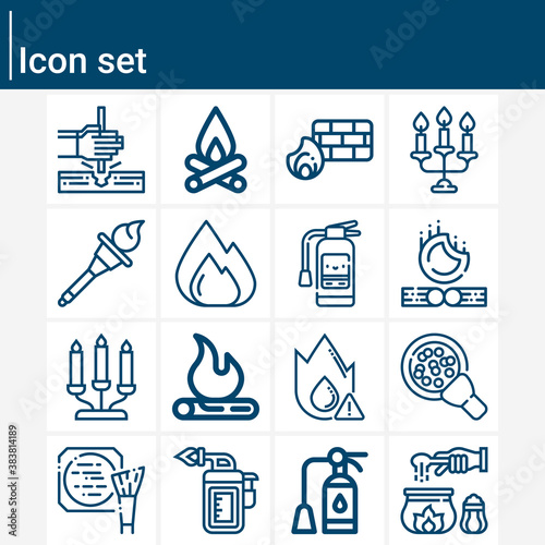 Simple set of explosion related lineal icons.