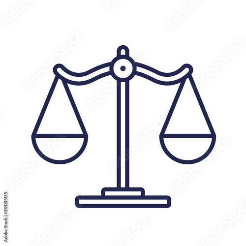 law scale line style icon vector design