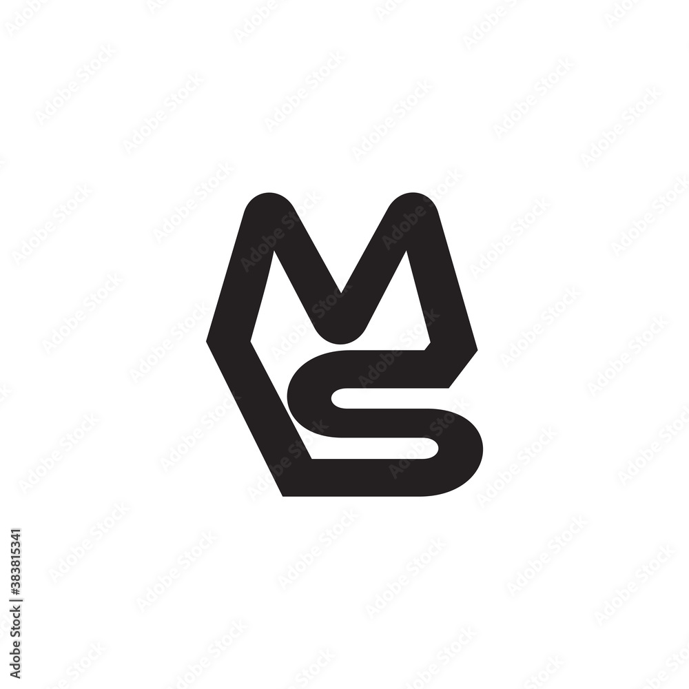 letter ms infinity line symbol logo vector letter ms infinity line symbol logo vector