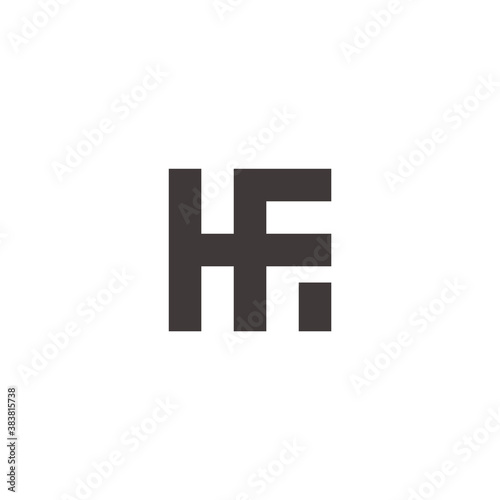 abstract letter hf simple geometric square logo vector © Adnanjaya