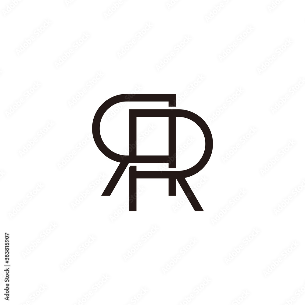 Obraz premium letter RR linked overlapping line geometric logo vector
