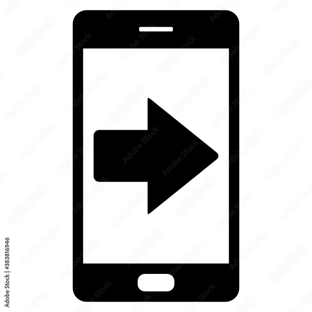 Pfeil nach rechts und Smartphone Pfeil nach rechts und Smartphone