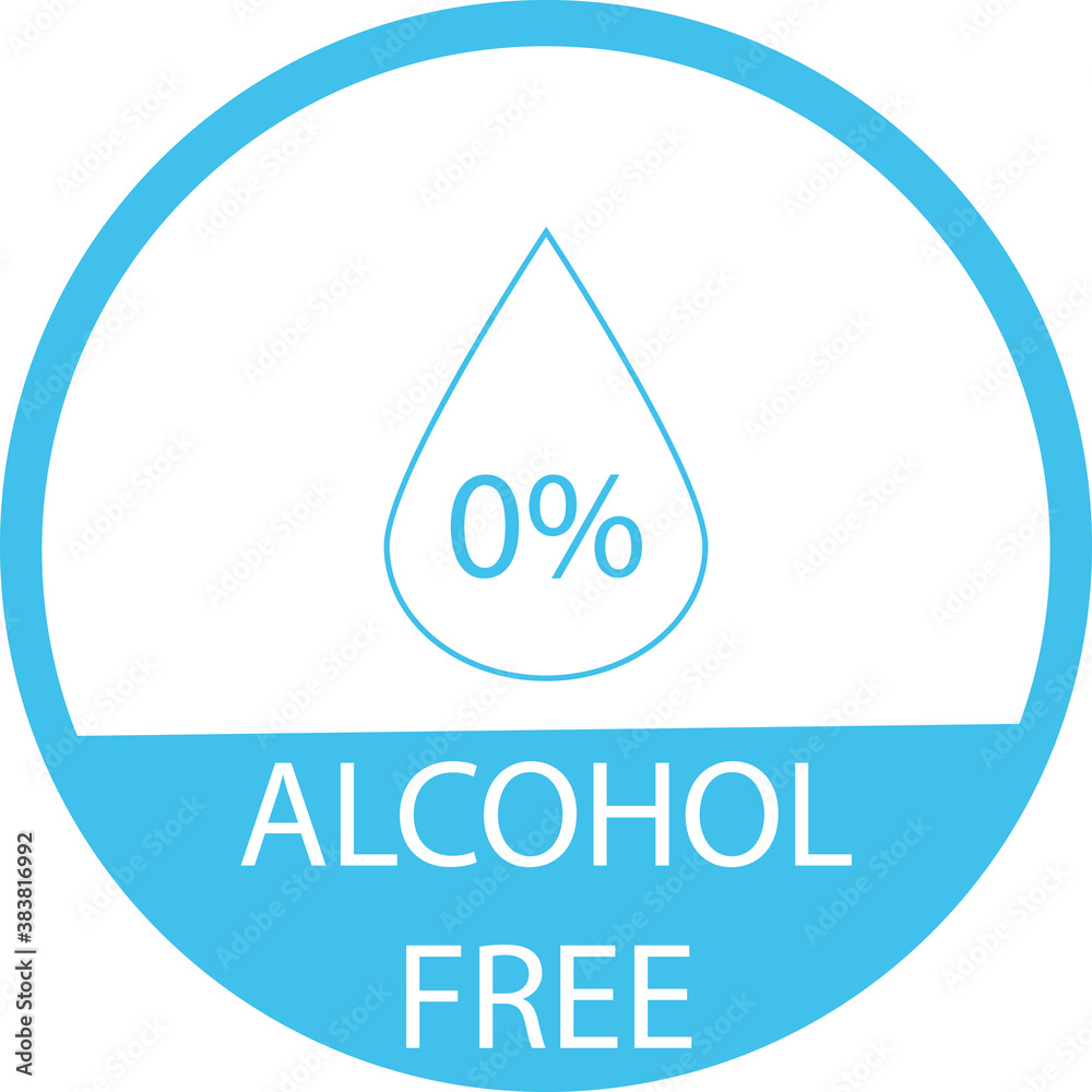 Alcohol free blue icon symbol. Vector eps10 Alcohol free blue icon symbol. Vector eps10