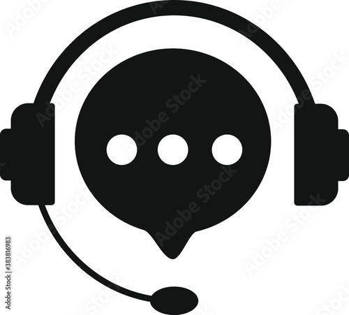 hotline support service with headphones icon isolated on white background. Vector illustration. EPS 10