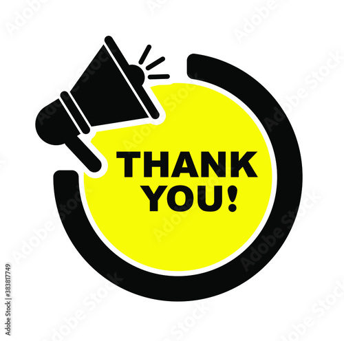 thank you sign on white background