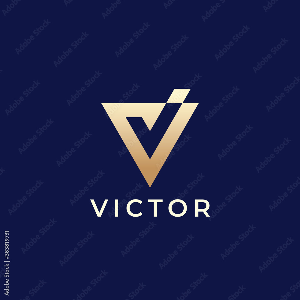Unique modern geometric creative elegant letter V logo template. Vector icon. Unique modern geometric creative elegant letter V logo template. Vector icon.