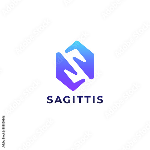 Two hands + Letter S. Modern creative logo design. Vector template.