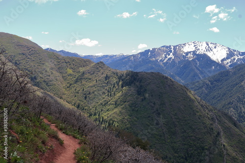 Hiking in the snowcapped Wasatch mountain range, Millcreek Canyon, Salt Lake City, Utah © Salil