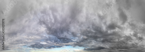 Fantastic dark thunderclouds  sky panorama