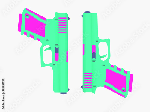 pretty gun illustration design in pink color for website wallpaper banner background