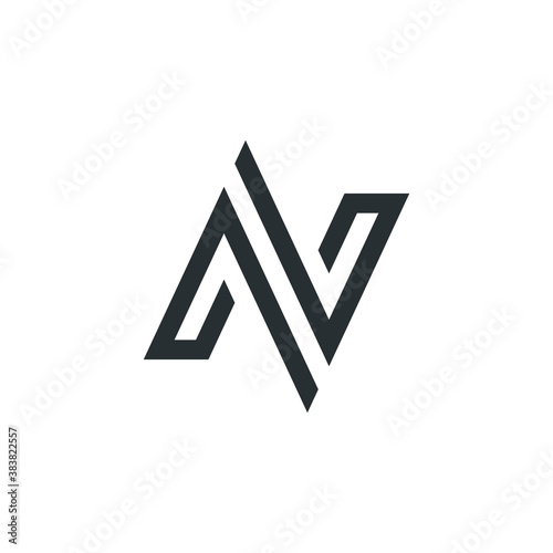 Geometric letter N logo template. Vector icon.