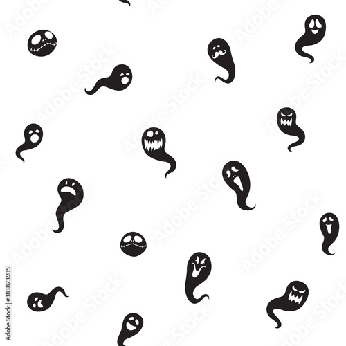 Vector illustration Black white seamless background abstract pattern halloween party