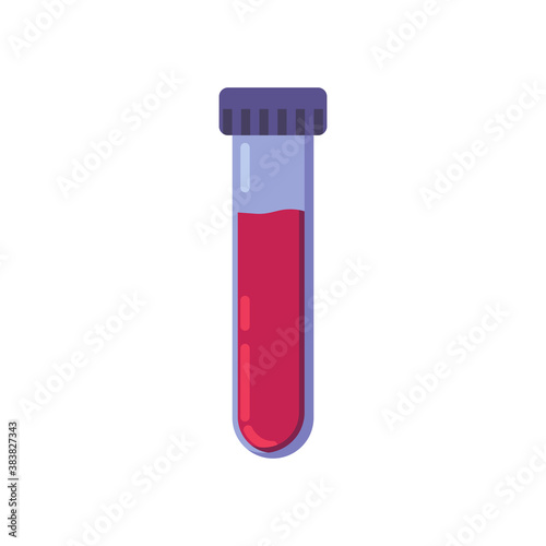 HIV test tube icon, Blood test tube vector illustration flat style design isolated on white. Colorful graphics