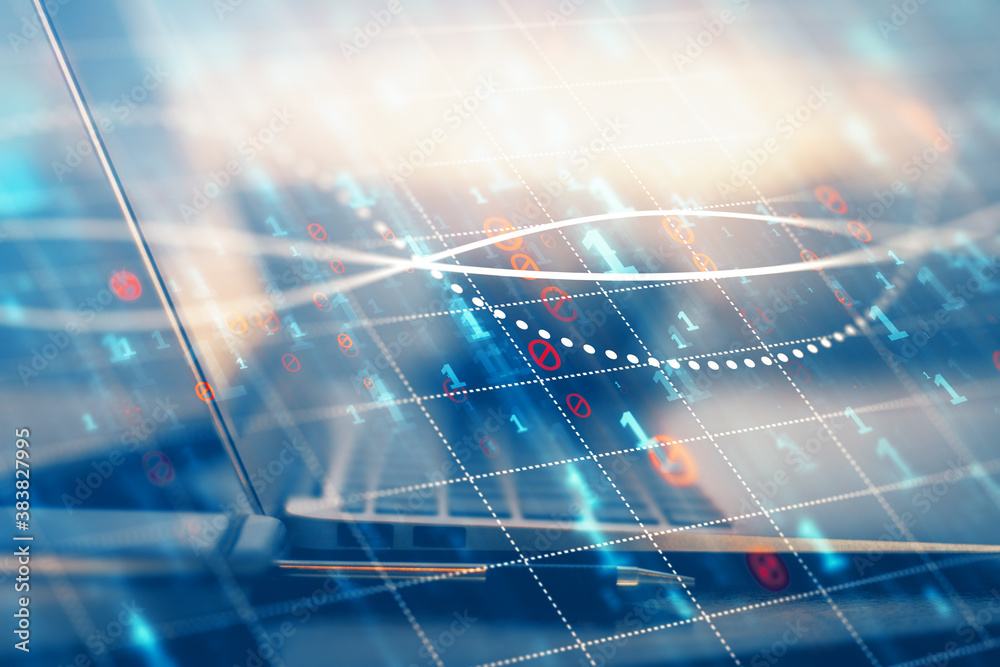 Forex graph hologram on table with computer background. Multi exposure. Concept of financial markets. Forex graph hologram on table with computer background. Multi exposure. Concept of financial markets.