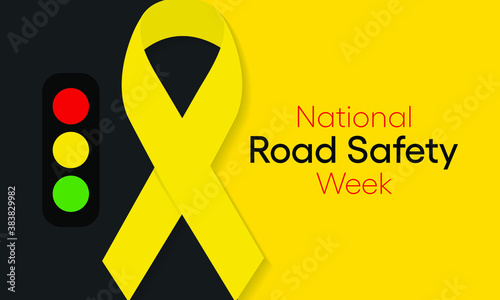 Vector illustration on the theme of National Road safety week observed each year during November.