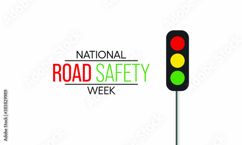 Vector illustration on the theme of National Road safety week observed each year during November.