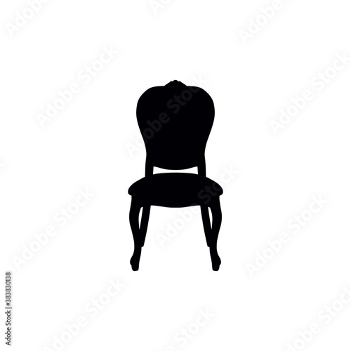 chair black silhouette. Classic chair isolated on white background. Icon, sign or logo. vector illustration. EPS10.