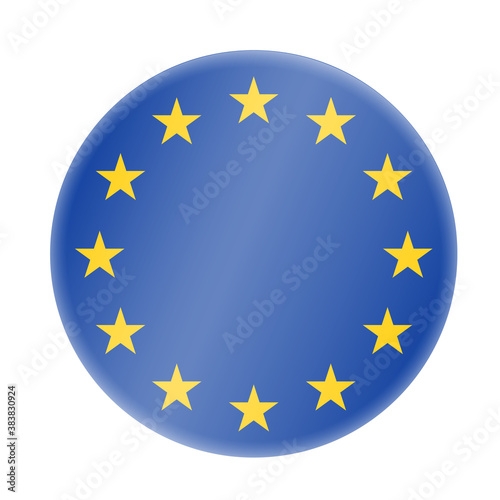 round blue and golden european union symbol or badge vector illustration