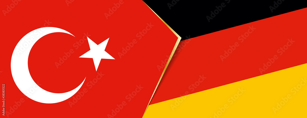 Turkey and Germany flags, two vector flags. Turkey and Germany flags, two vector flags.