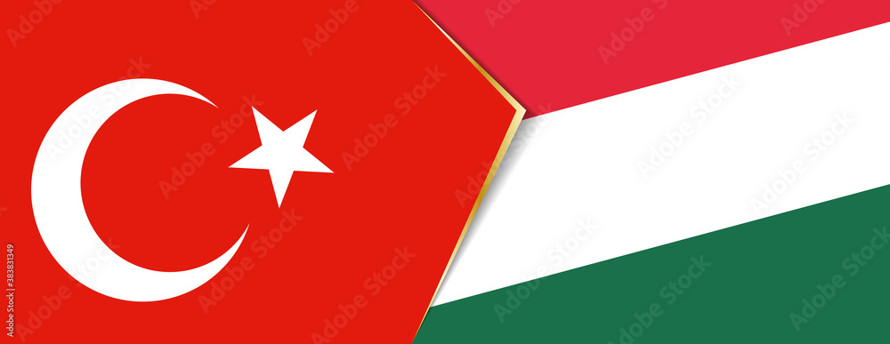 Turkey and Hungary flags, two vector flags. Turkey and Hungary flags, two vector flags.