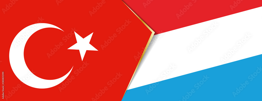 Turkey and Luxembourg flags, two vector flags. Turkey and Luxembourg flags, two vector flags.