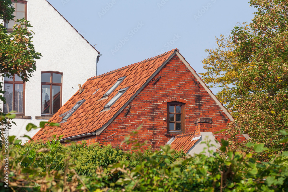 Altes, rötliches Backsteinhaus, Verden, Deutschland Altes, rötliches Backsteinhaus, Verden, Deutschland