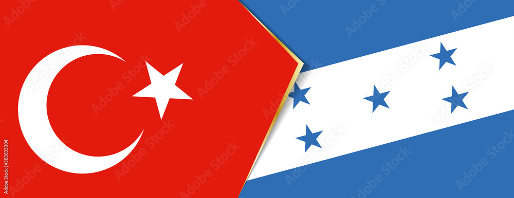 Turkey and Honduras flags, two vector flags. Turkey and Honduras flags, two vector flags.