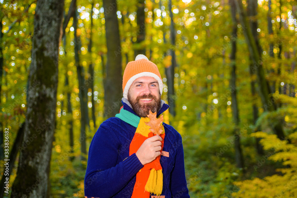Fotografie Autumn man in warm clothes