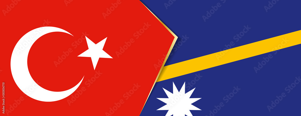 Turkey and Nauru flags, two vector flags. Turkey and Nauru flags, two vector flags.