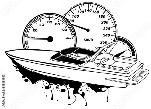graphics Speed boat race vector illustration art
