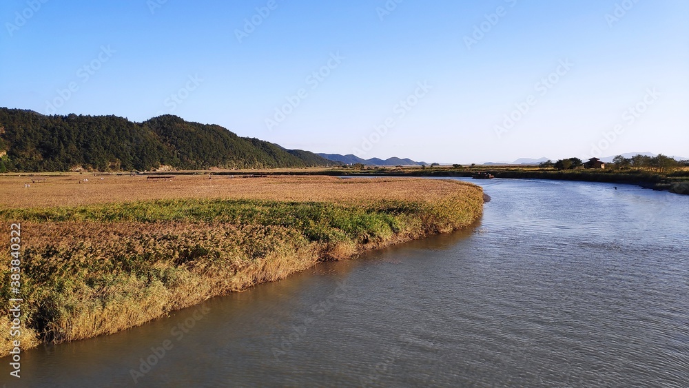 landscape with river and sky landscape with river and sky