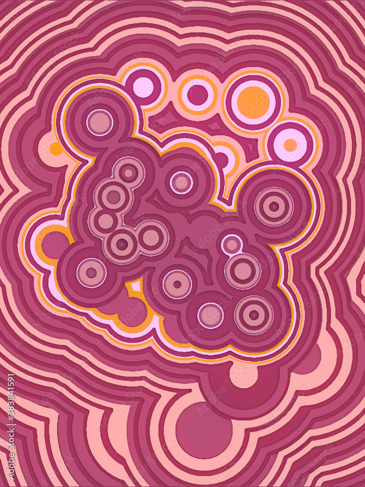 Radio waves of diverging circles pattern abstract composition. 3d rendering Radio waves of diverging circles pattern abstract composition. 3d rendering