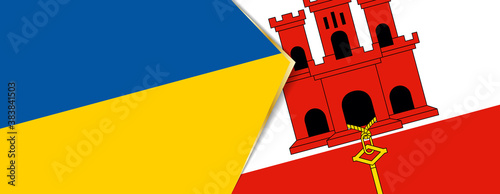 Ukraine and Gibraltar flags, two vector flags.