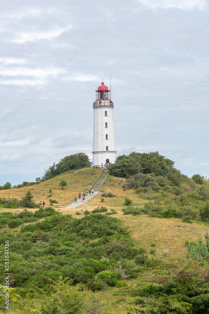 lighthouse on the german island hiddensee in the baltic sea