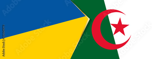 Ukraine and Algeria flags, two vector flags.