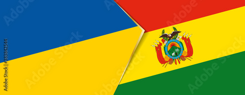 Ukraine and Bolivia flags, two vector flags.