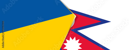 Ukraine and Nepal flags, two vector flags.
