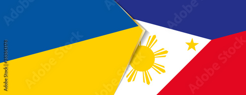 Ukraine and Philippines flags, two vector flags.