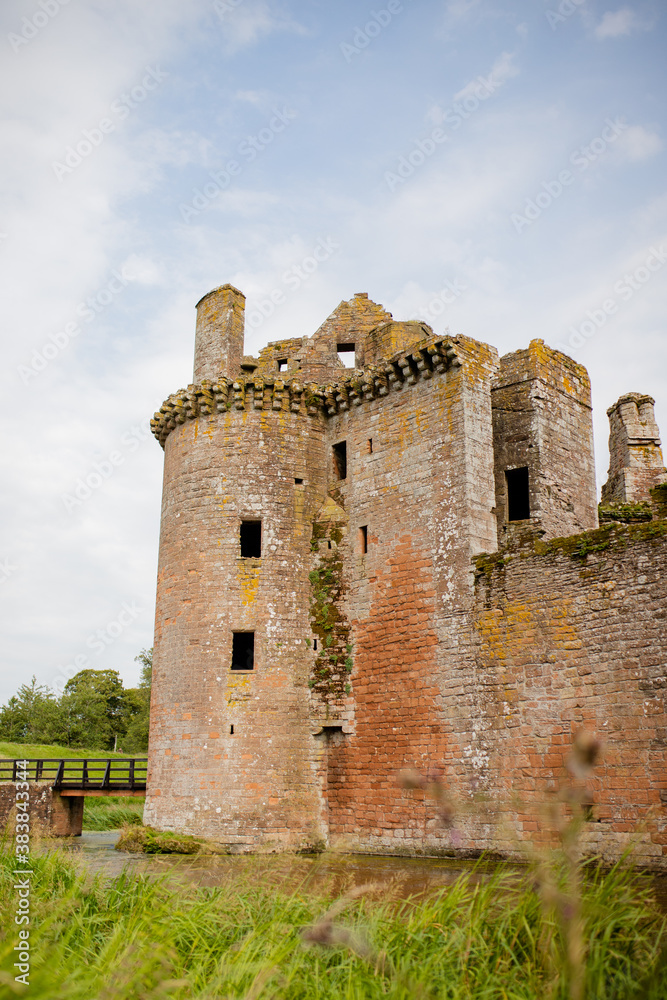Medieval Ruins of Caerlaverock, Scottish Fortress Surrounded By Nature