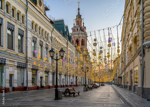 Photography Nikolskaya Street in Moscow, Russia