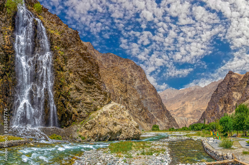 Mantoka waterfall in the Karakoram mountains range  photo